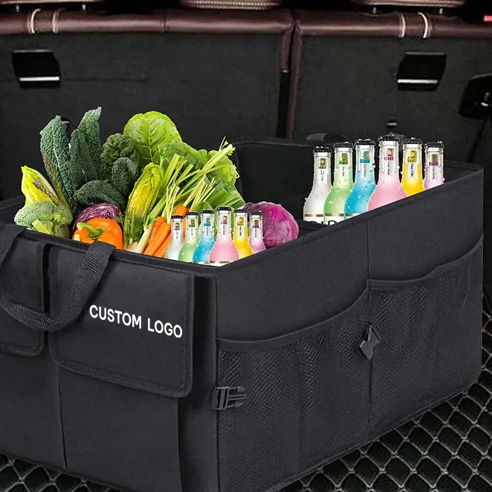 Custom Logo Car Trunk Organizer, Fit with Dodge, Foldable Car Trunk Storage Box, Storage Bag, Waterproof, Dust-proof, Stain-Resistant