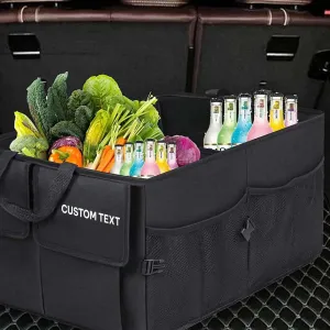 Custom Text For Car Trunk Organizer, Compatible with All Cars, Foldable Car Trunk Storage Box, Storage Bag, Waterproof, Dust-proof, Stain-Resistant KX12997