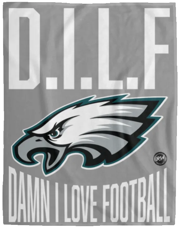 D.I.L.F | Damn I Love Football Cozy Plush Blanket - 60x80 | www.BleedGreenMafia.com