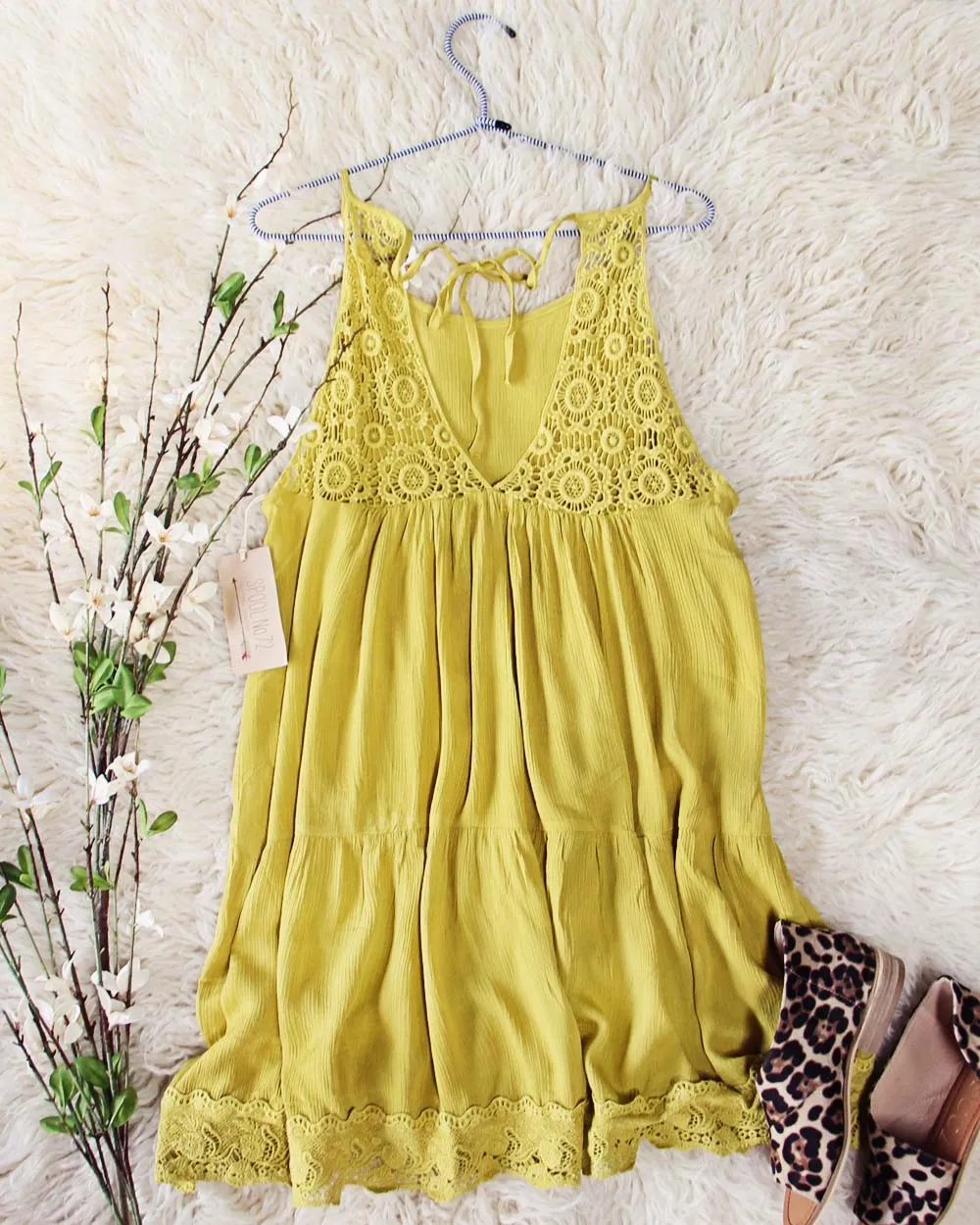 Dusty Mustard   Lace Dress