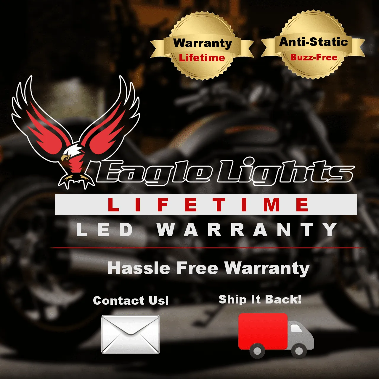 Eagle Lights Rear LED Turn Signal, Brake and Running Light Kit for Harley Davidson Motorcycles - Generation II / 1157 Base