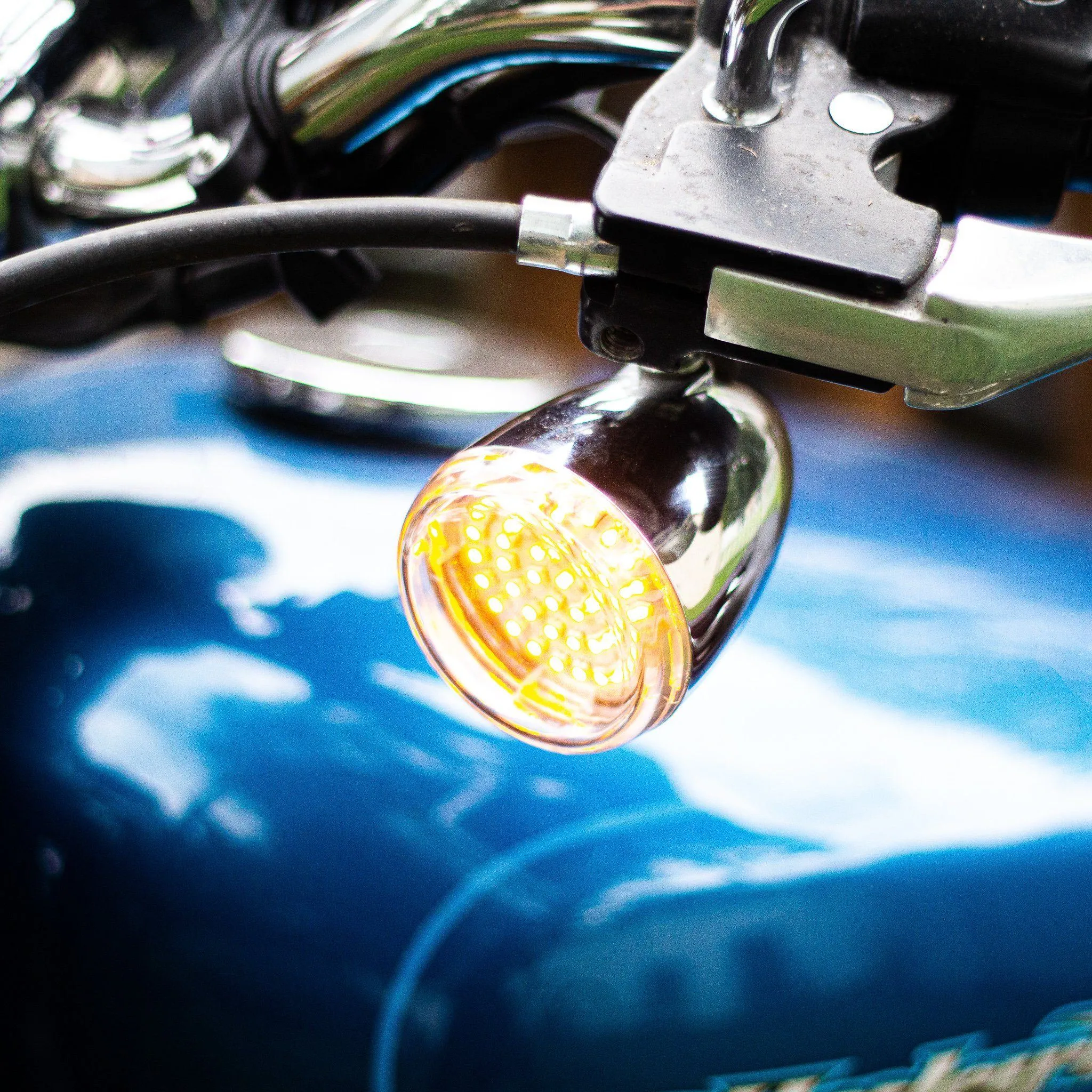 Eagle Lights SUNBURST 2" LED Turn Signals for Harley Davidson and Yamaha Models - Front 1157 / Rear 1156 / Rear LEDs Red