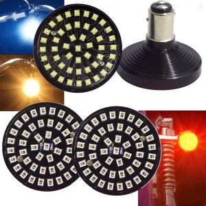 Eagle Lights SUNBURST 2" LED Turn Signals for Harley Davidson and Yamaha Models - Front 1157 / Rear 1156 / Rear LEDs Red