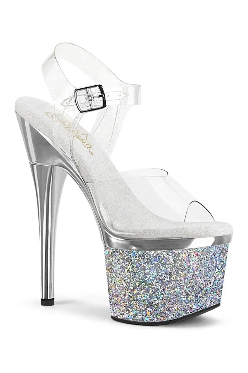 ESTEEM-708CHLG Exotic Sandal | Clear Vinyl