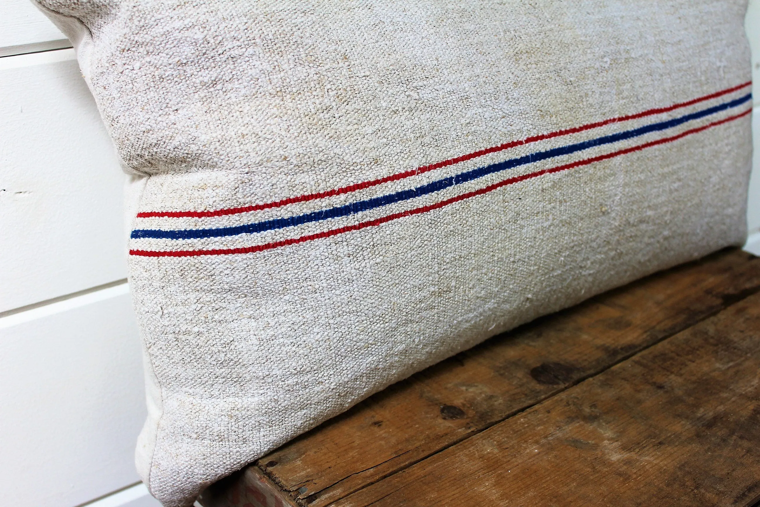 European Stripe Grain Sack Pillow Cover