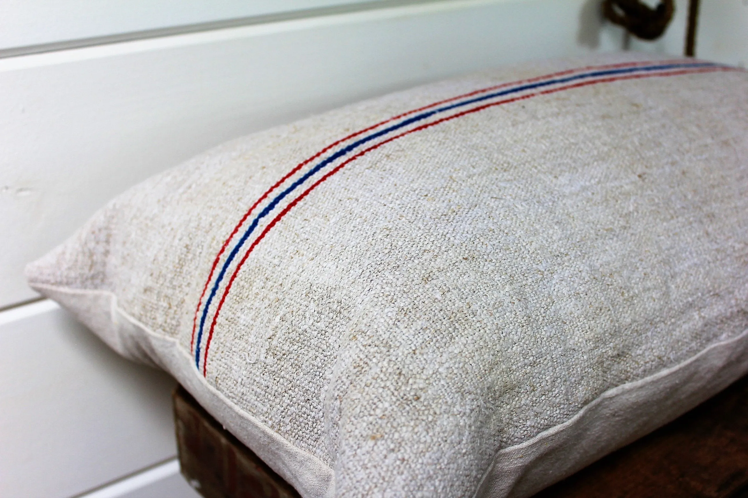 European Stripe Grain Sack Pillow Cover