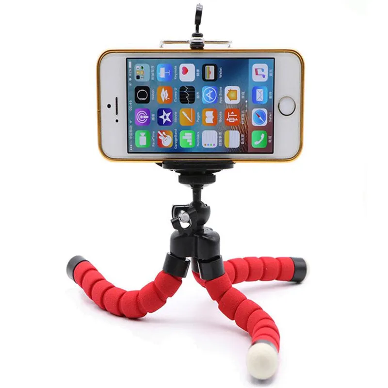 Flexible Portable Adjustable Tripod Mini Universal Octopus Leg Style Bluetooth Selfie Stick  black_Without Bluetooth remote control