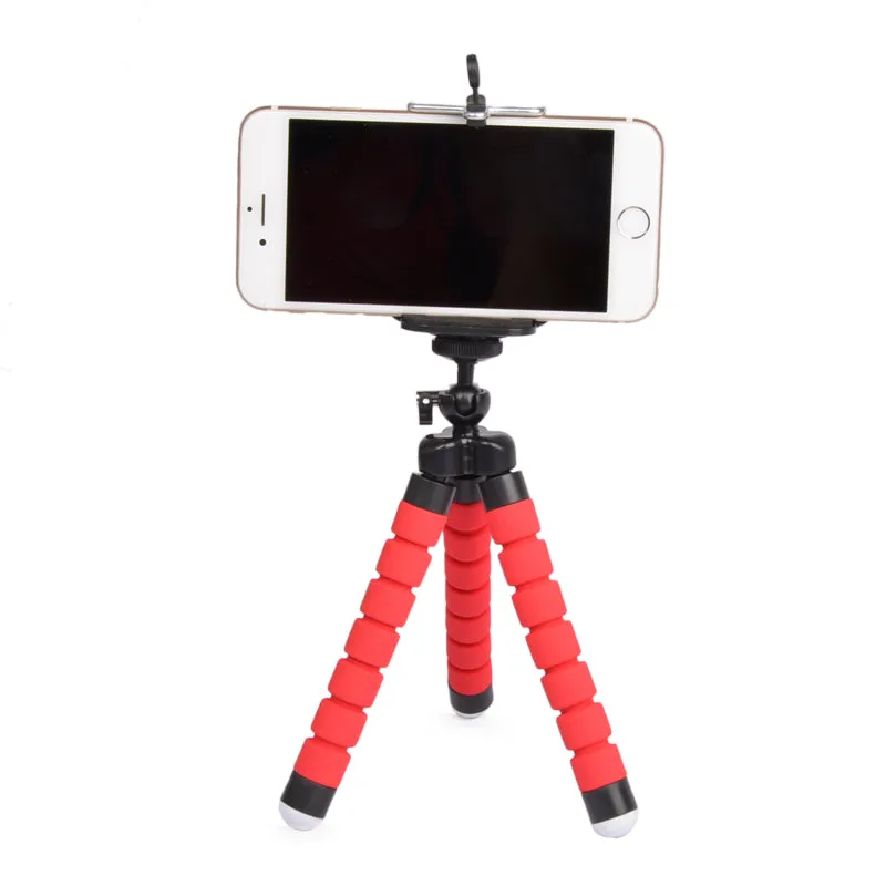 Flexible Portable Adjustable Tripod Mini Universal Octopus Leg Style Bluetooth Selfie Stick  black_Without Bluetooth remote control