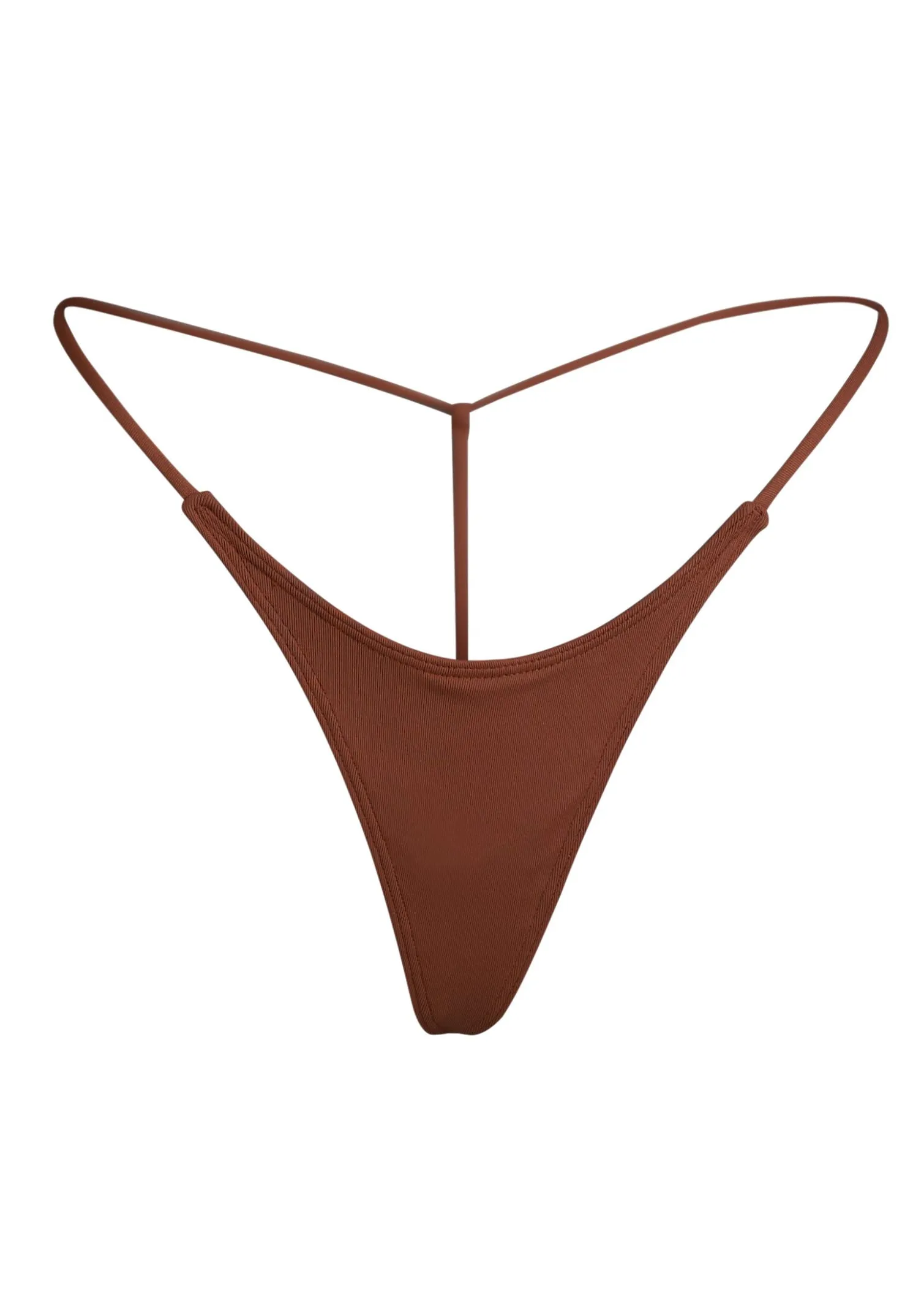 G MONEY THONG Bikini Bottom - Skinny Dip Brown