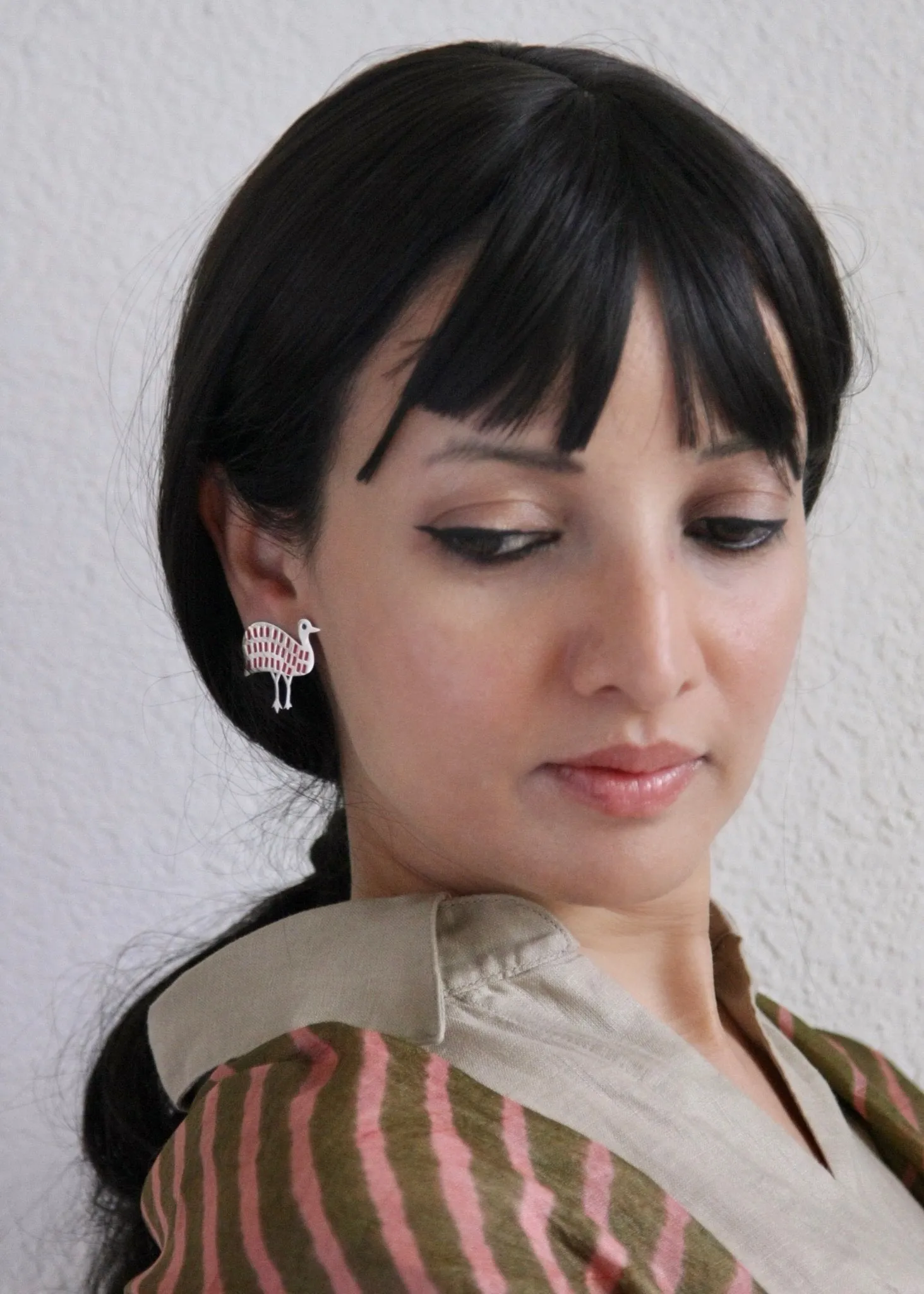 Gorgeous, chic, asymmetrical 'teetar' (bird) earrings