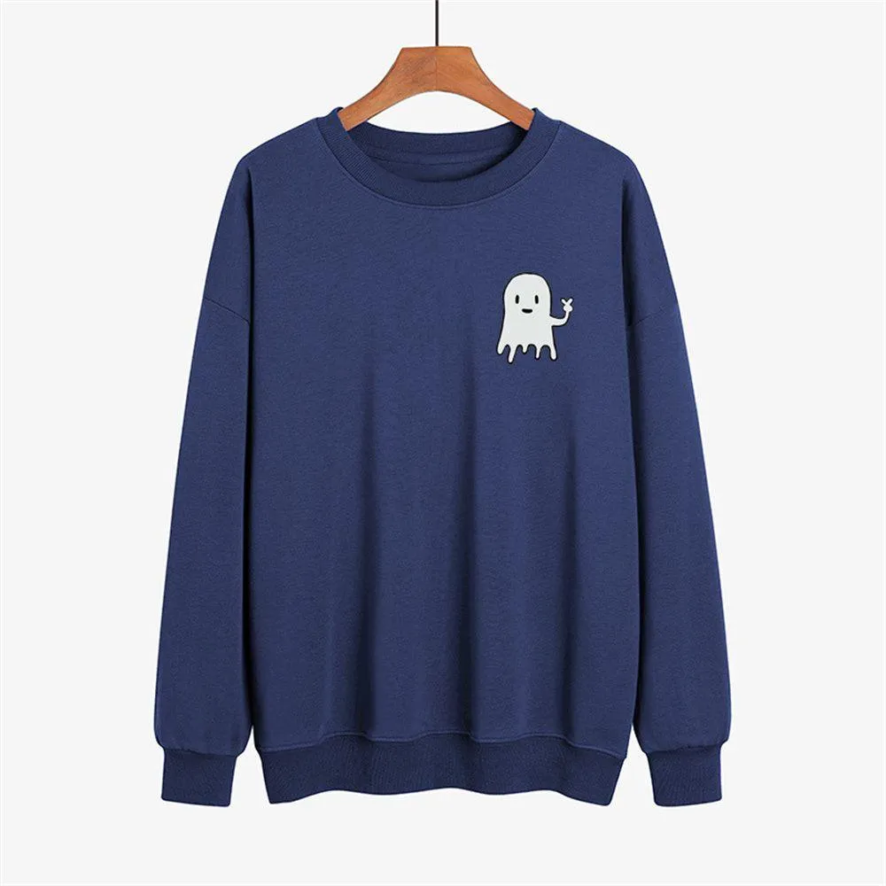 Graphic long Sleeve Shirts Cute ghost