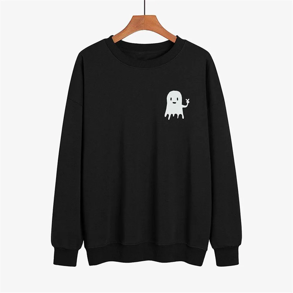 Graphic long Sleeve Shirts Cute ghost