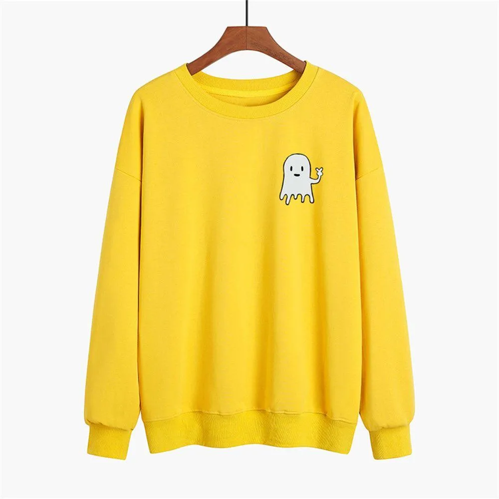 Graphic long Sleeve Shirts Cute ghost