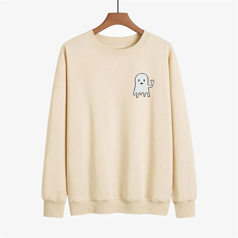 Graphic long Sleeve Shirts Cute ghost