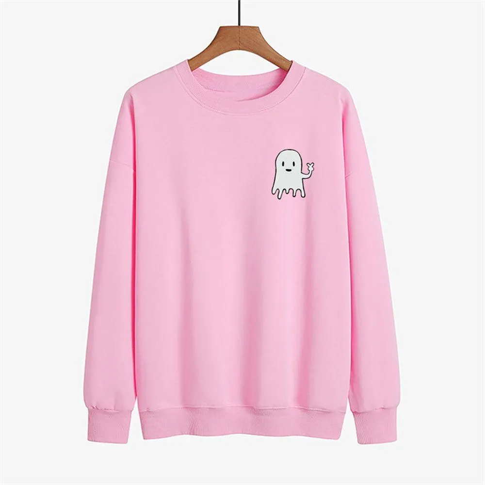 Graphic long Sleeve Shirts Cute ghost