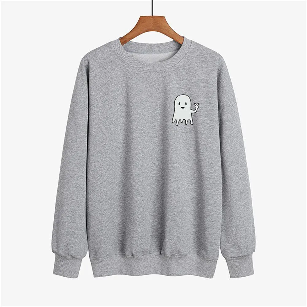 Graphic long Sleeve Shirts Cute ghost