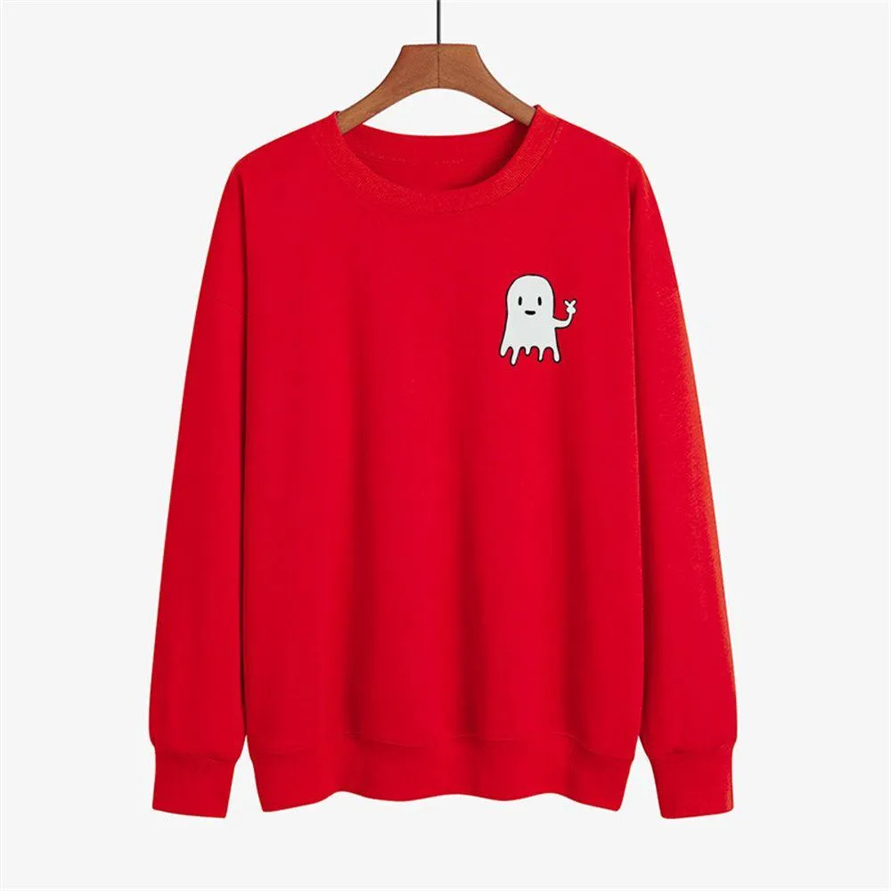 Graphic long Sleeve Shirts Cute ghost