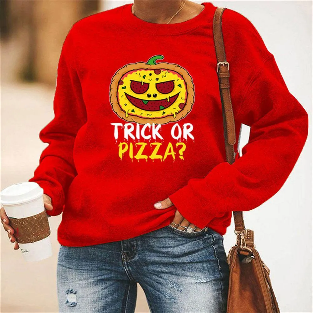 Graphic long Sleeve Shirts Pizza