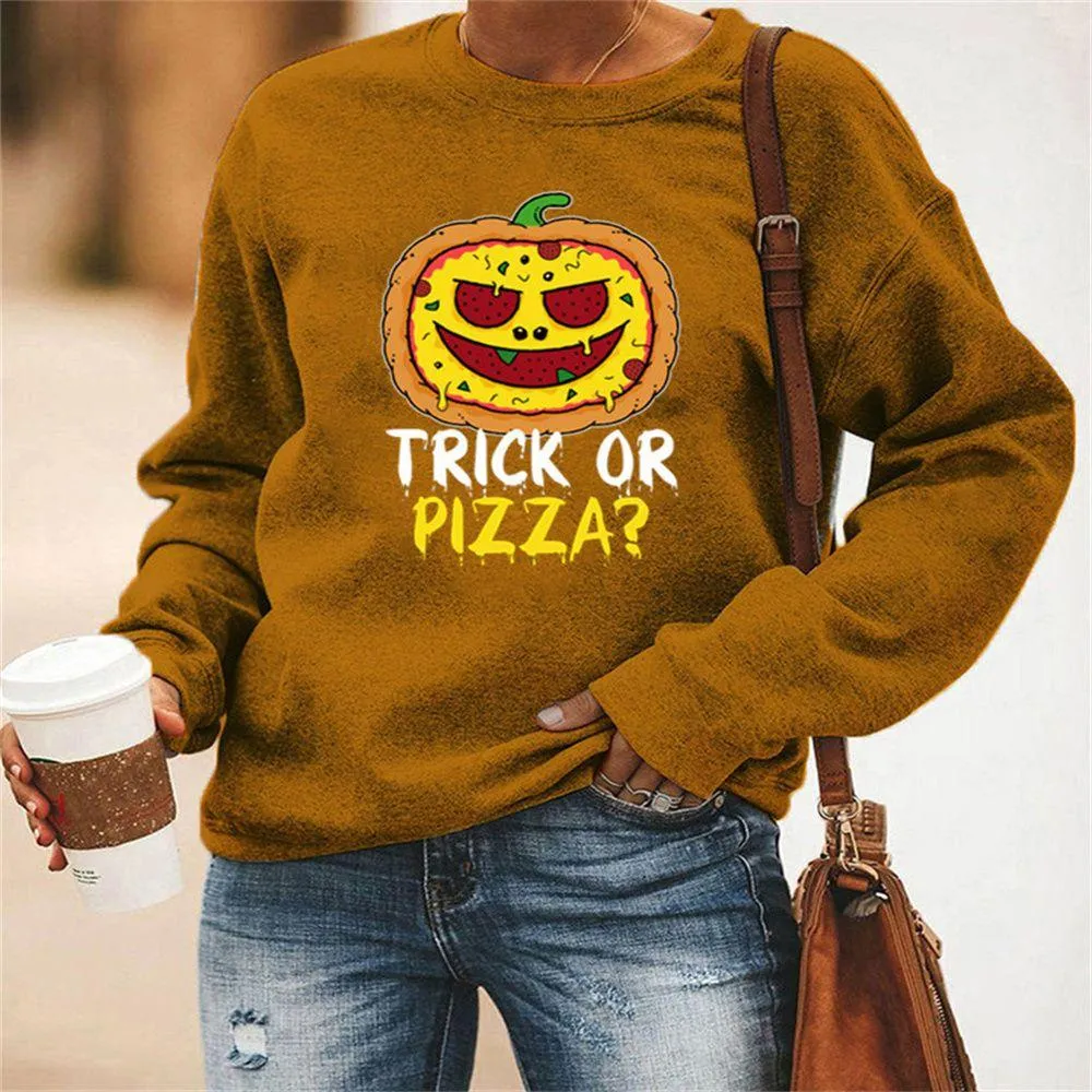 Graphic long Sleeve Shirts Pizza
