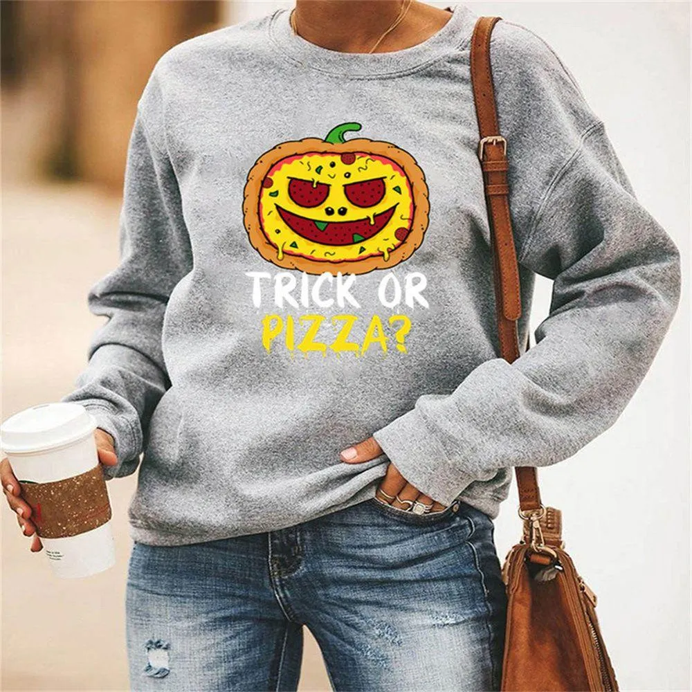 Graphic long Sleeve Shirts Pizza