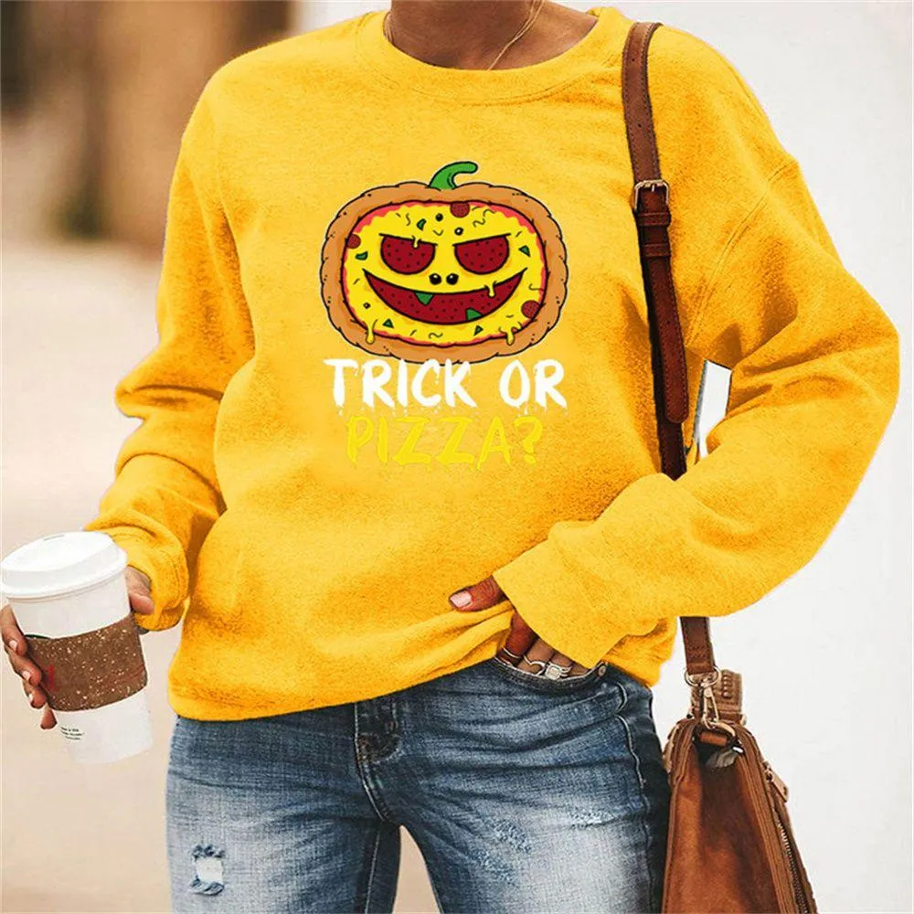 Graphic long Sleeve Shirts Pizza