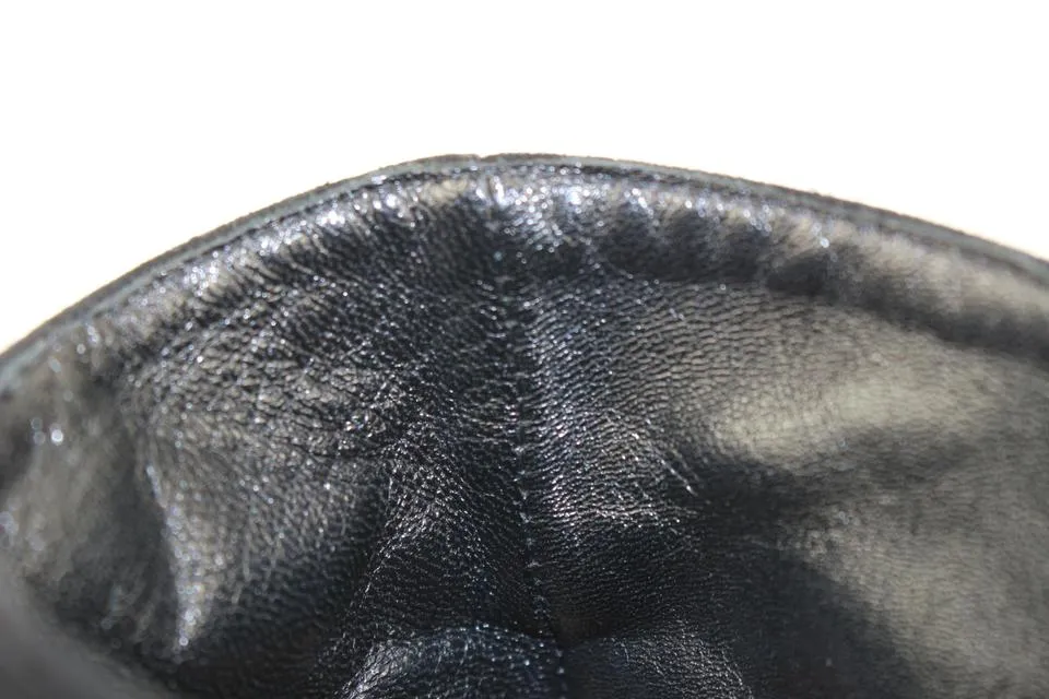 Hermès Size 35.5 Black Suede Perforated Wingtip Booties 63h32s
