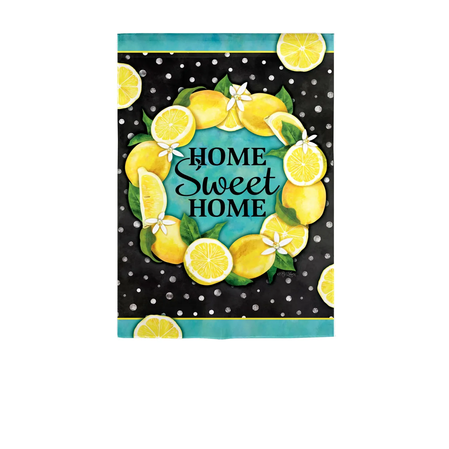 Home Sweet Home Lemon Wreath Garden Suede Flag,14s9871