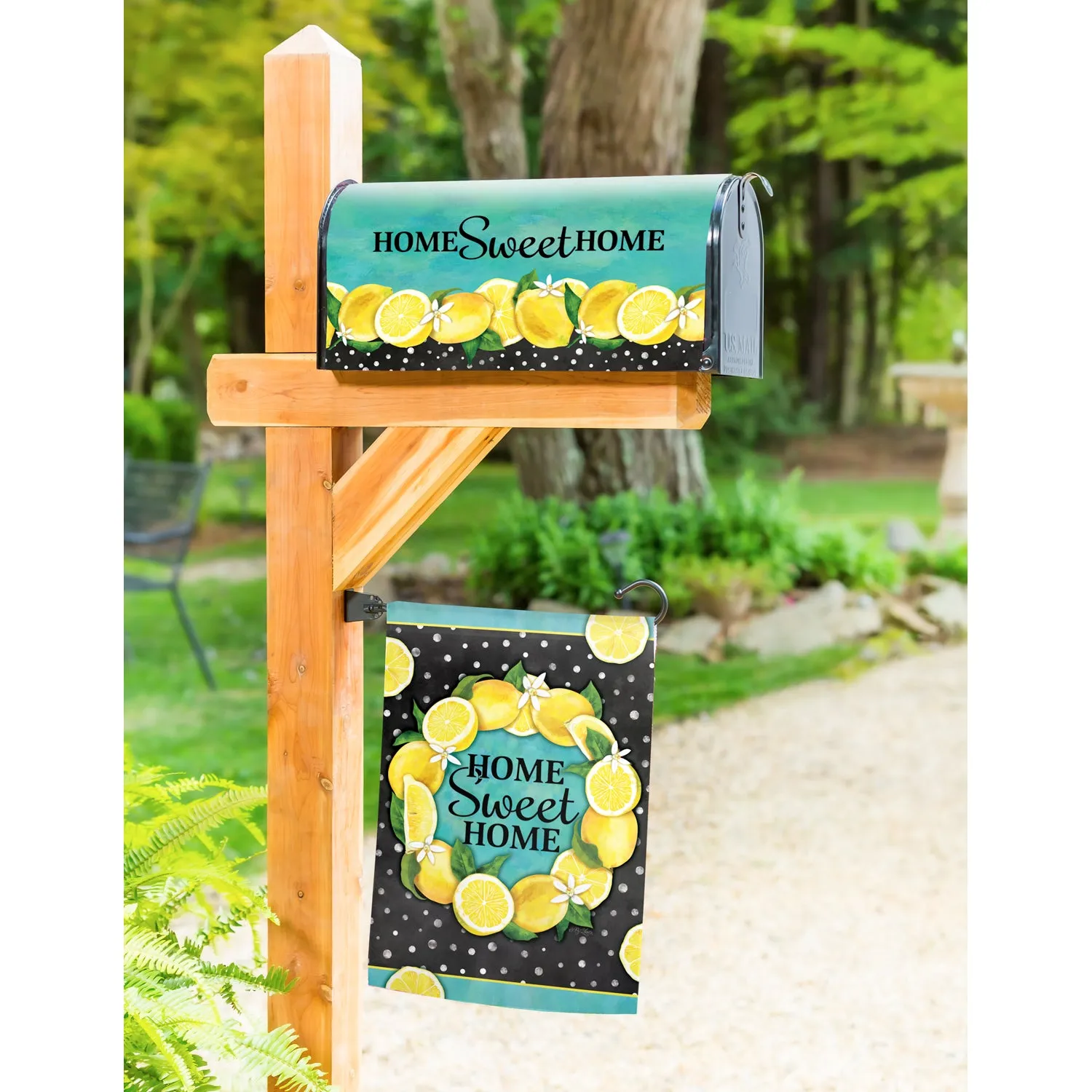 Home Sweet Home Lemon Wreath Garden Suede Flag,14s9871