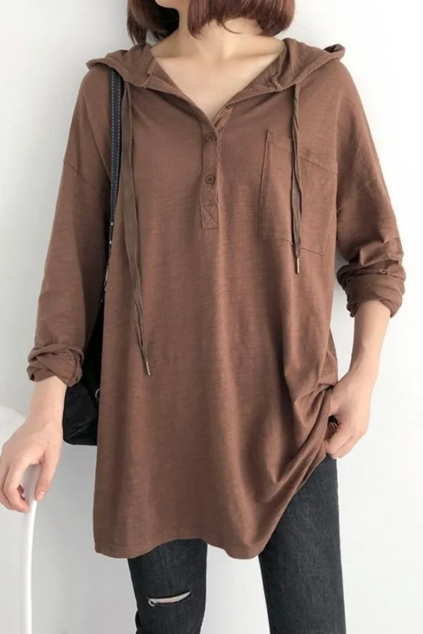 Hoodie Blouse with Pocket (Fit 100lbs - 155lbs)