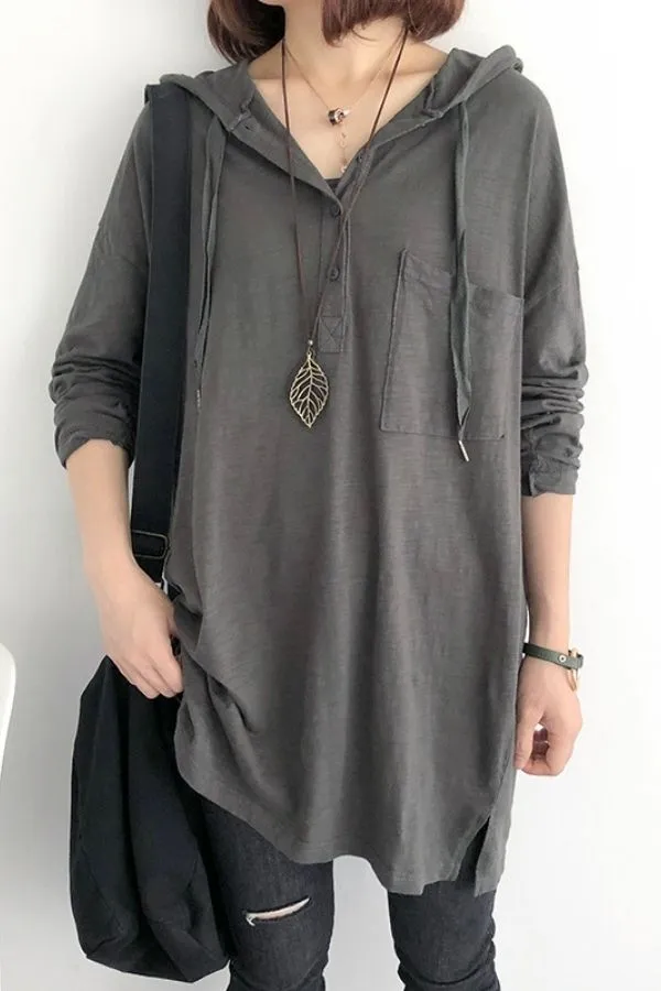 Hoodie Blouse with Pocket (Fit 100lbs - 155lbs)