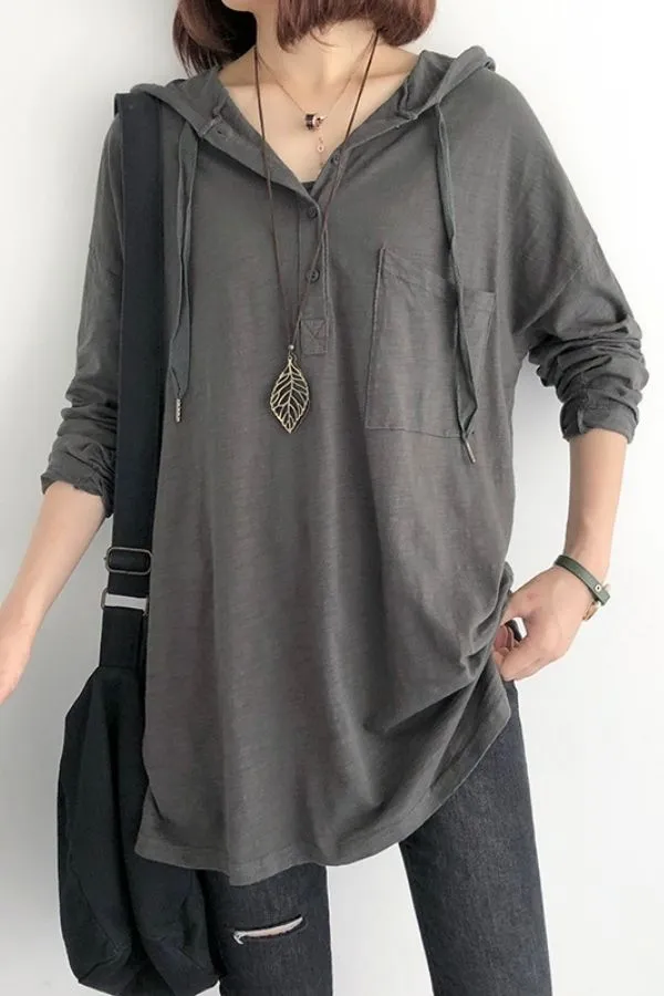 Hoodie Blouse with Pocket (Fit 100lbs - 155lbs)