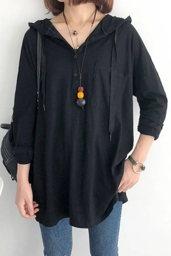 Hoodie Blouse with Pocket (Fit 100lbs - 155lbs)
