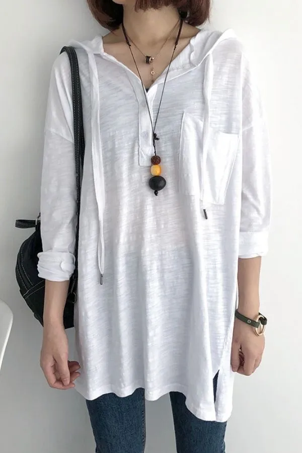 Hoodie Blouse with Pocket (Fit 100lbs - 155lbs)