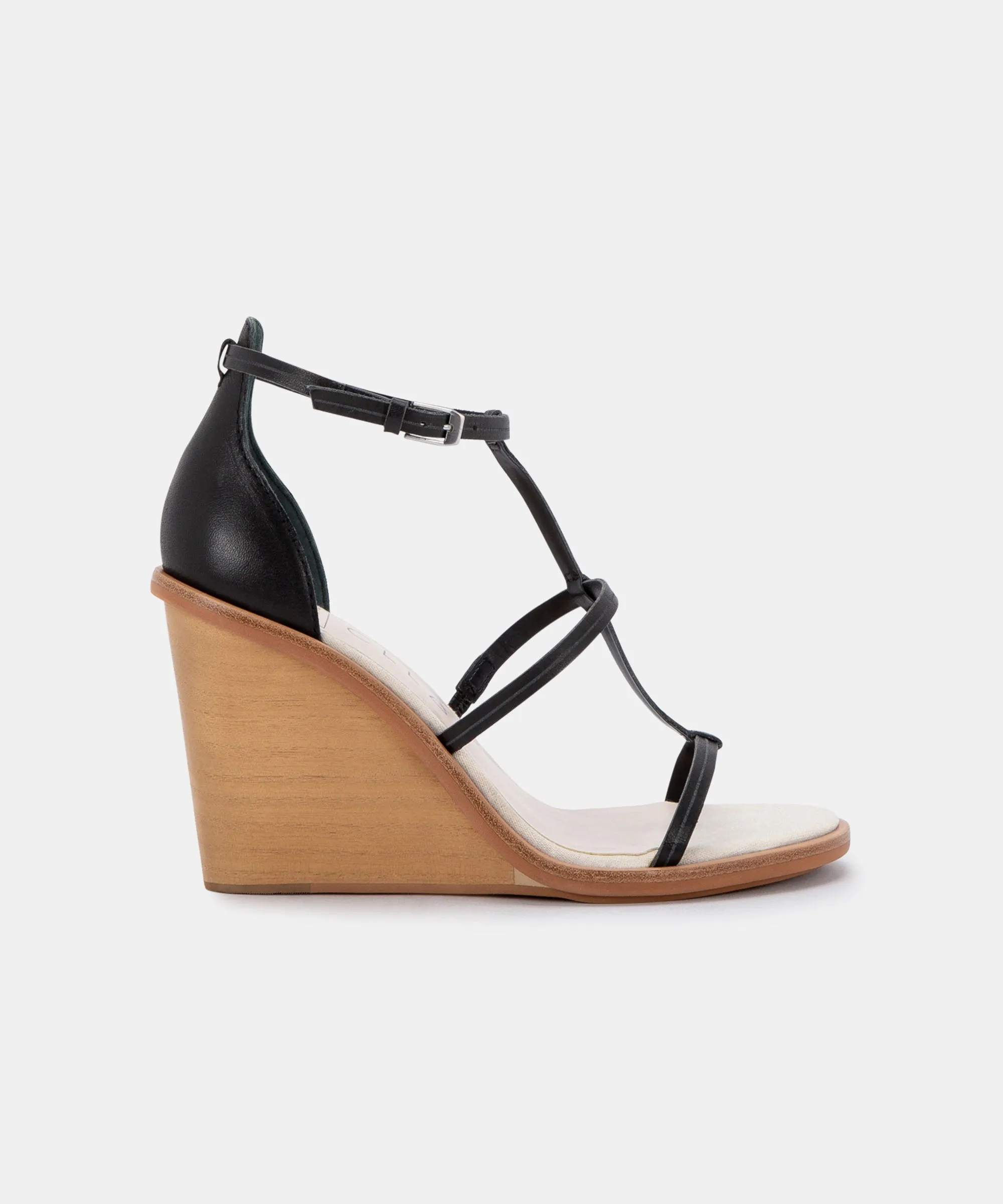 JEANA WEDGES BLACK LEATHER