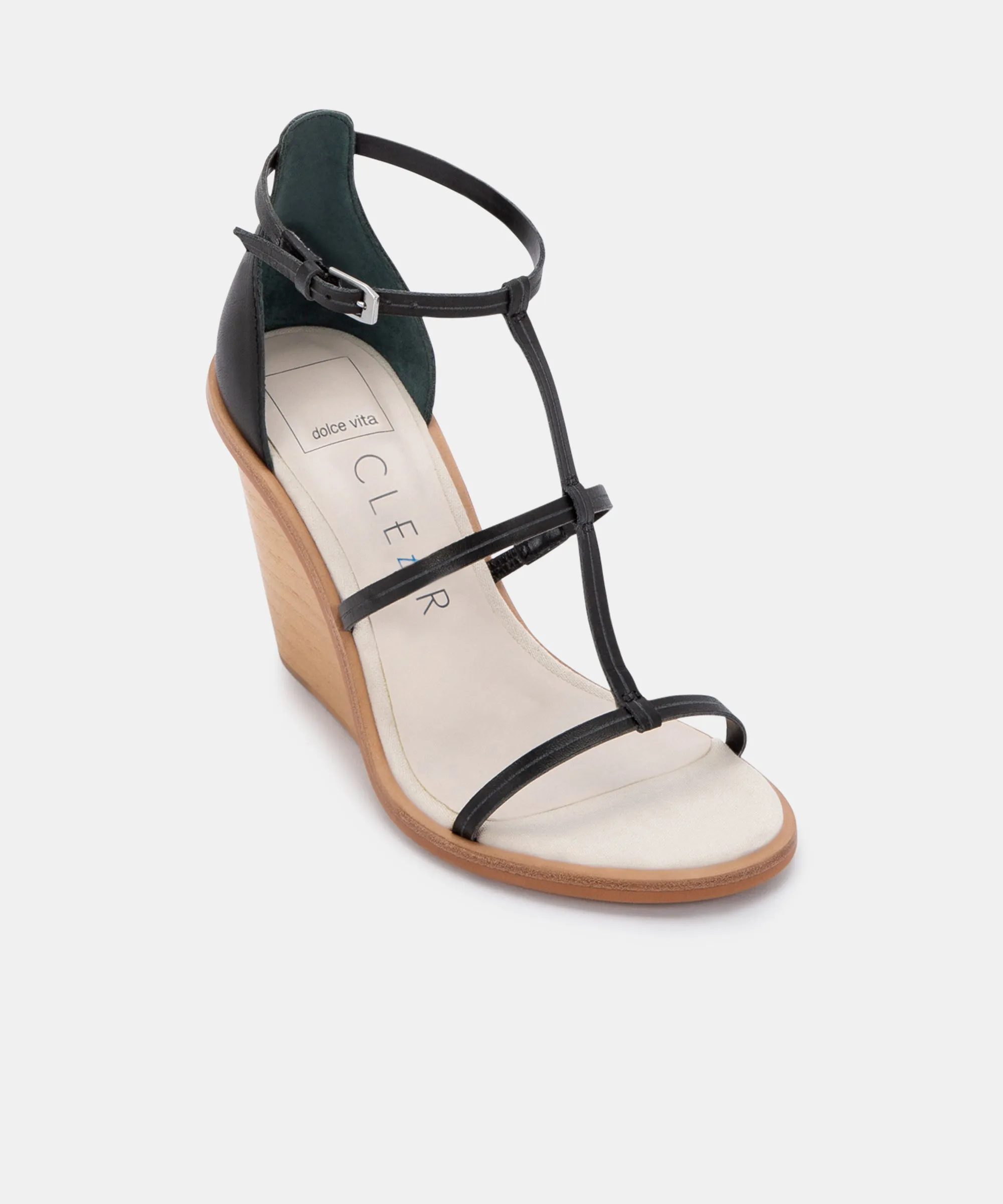 JEANA WEDGES BLACK LEATHER