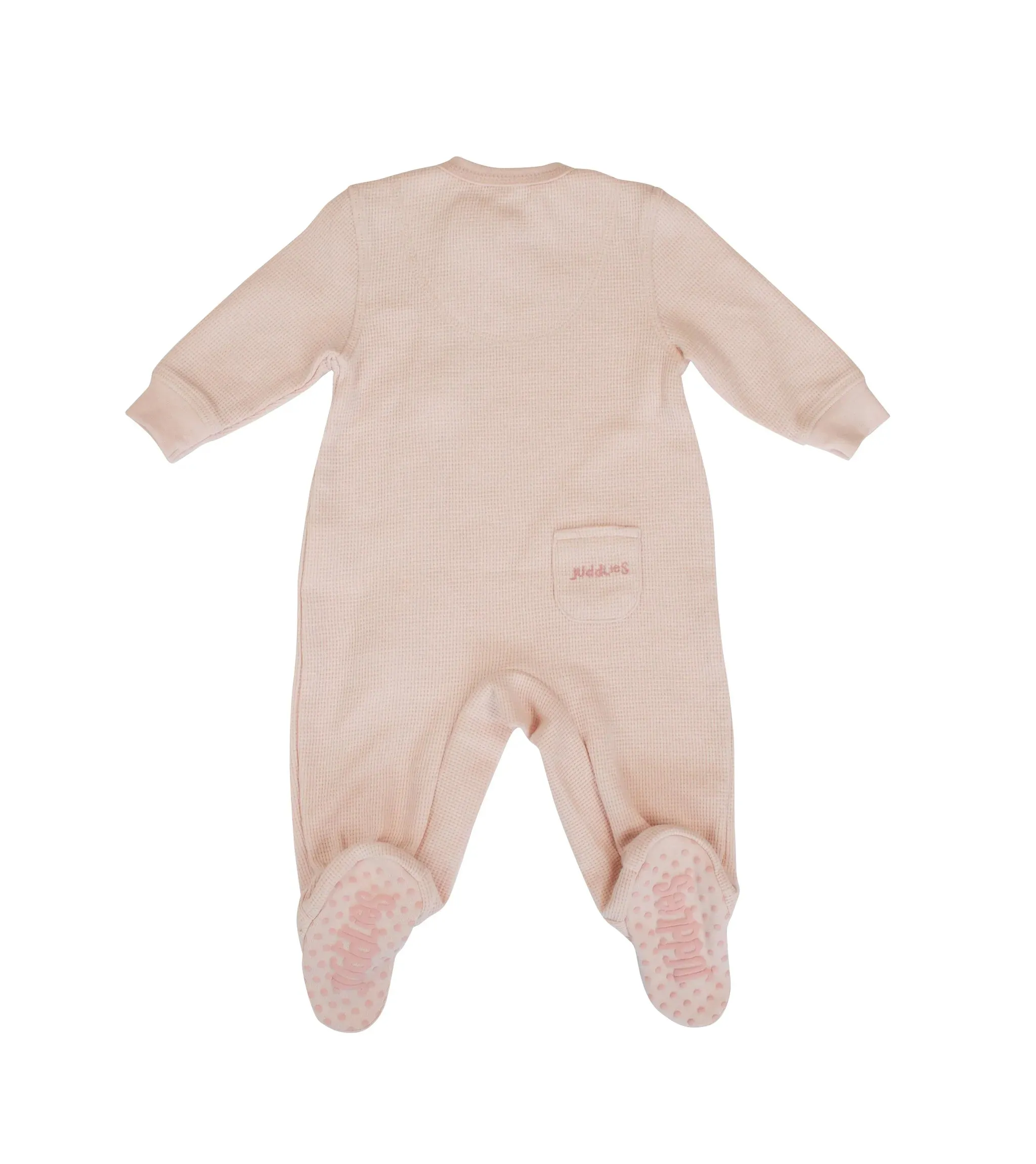 Juddlies - Mini Waffle Collection - Footed Sleeper - Pink Clay