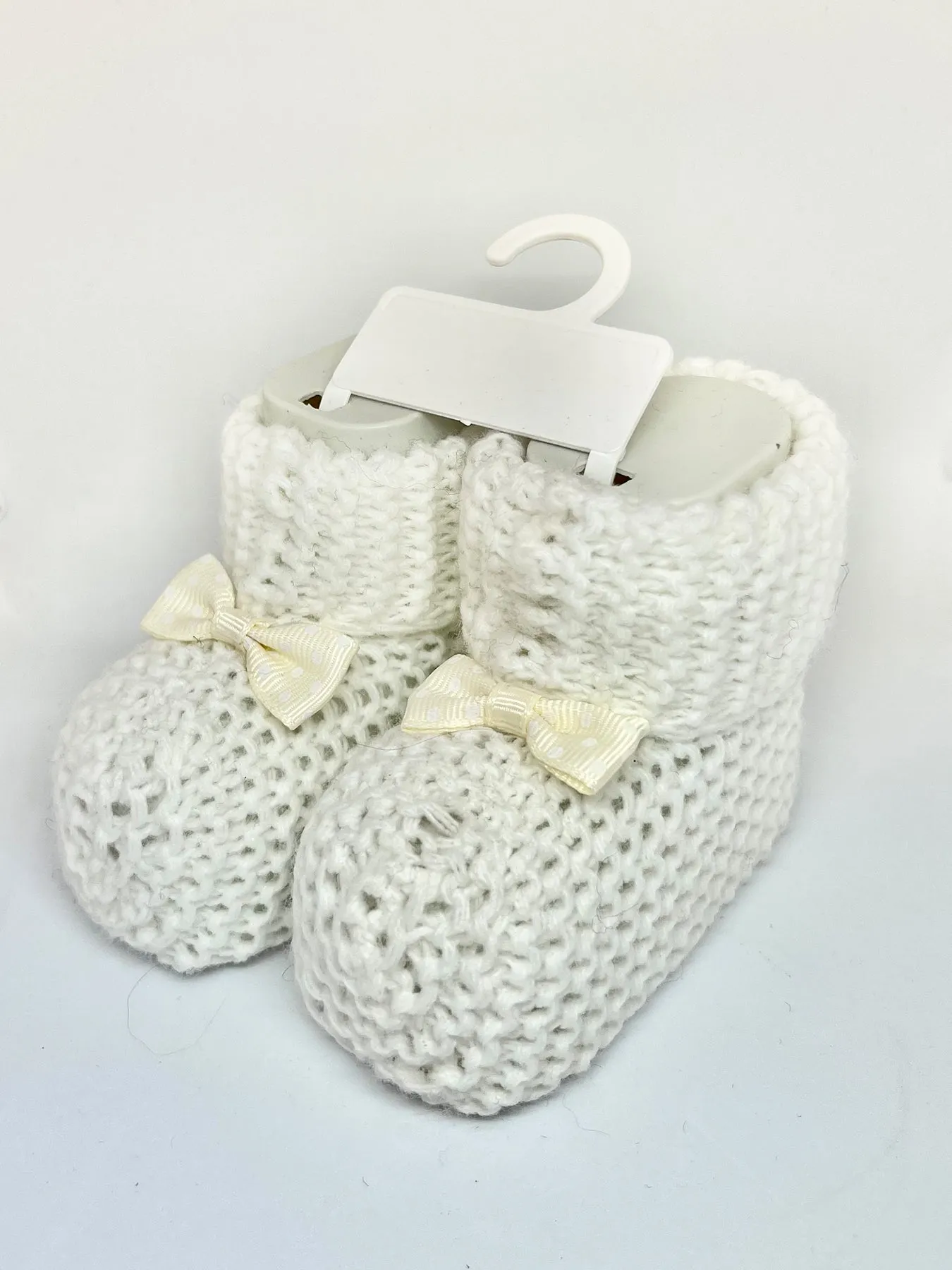 Knitted Baby Booties - 3 Colours