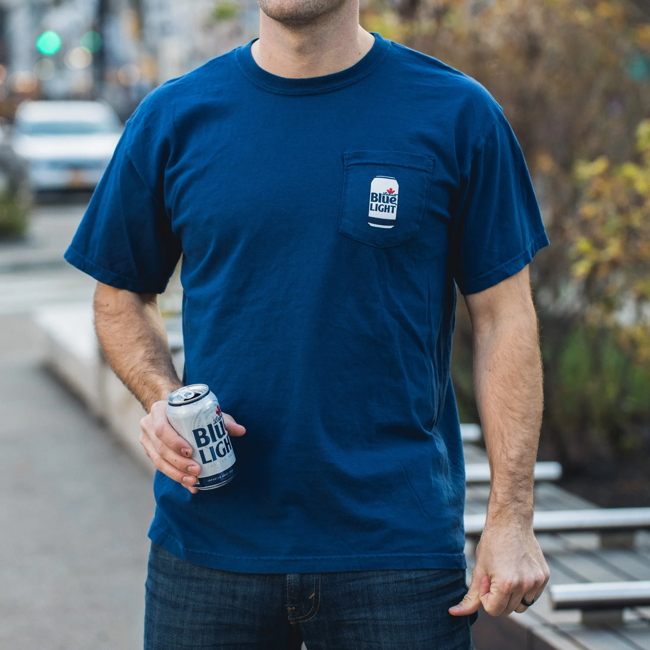 Labatt Blue Light Can Pocket T-Shirt