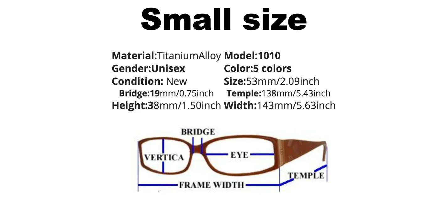 Lentes Armazón Titanio 53mm Oftálmico Piloto Aviador Rectangular Graduable Flexible Resistente