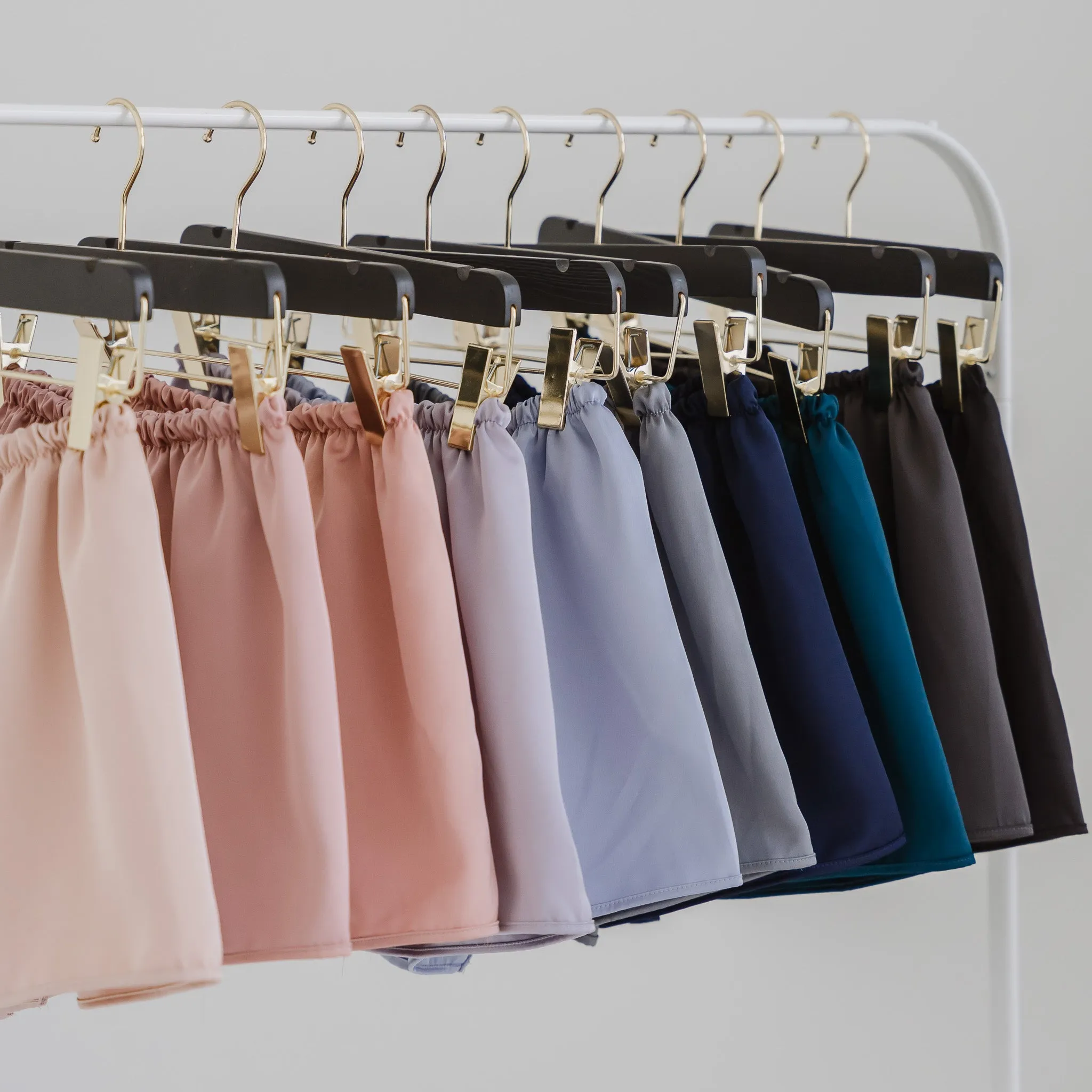 Luxurious Cooling Crease-less Satin Shorts in Champagne Mist