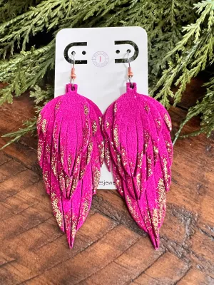 Magenta Suede Feather