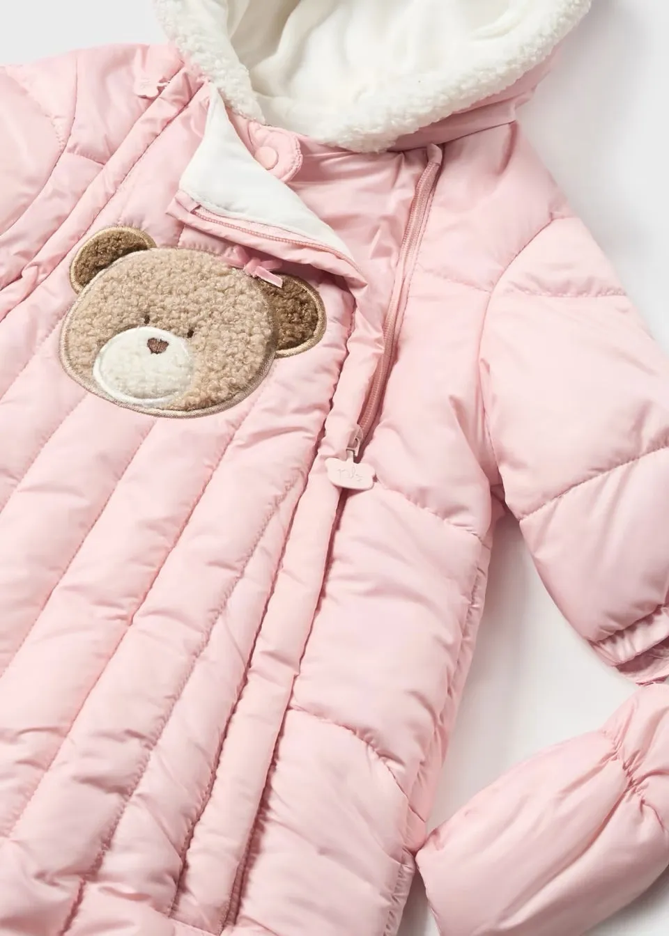 Mayoral Baby Pramsuit 2675 Pale Pink Teddy
