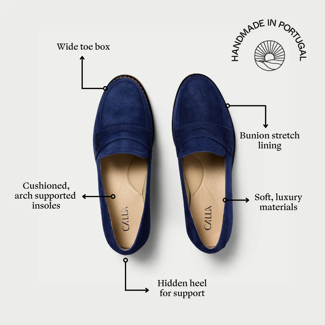 Nadia - Navy Suede