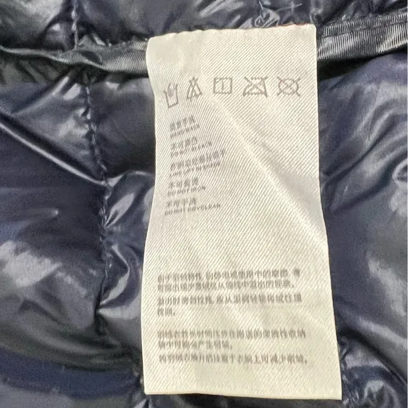 Navy Blue Lightweight Down Puffer Vest Quilted Sleeveless Full Zip Fits Medium
