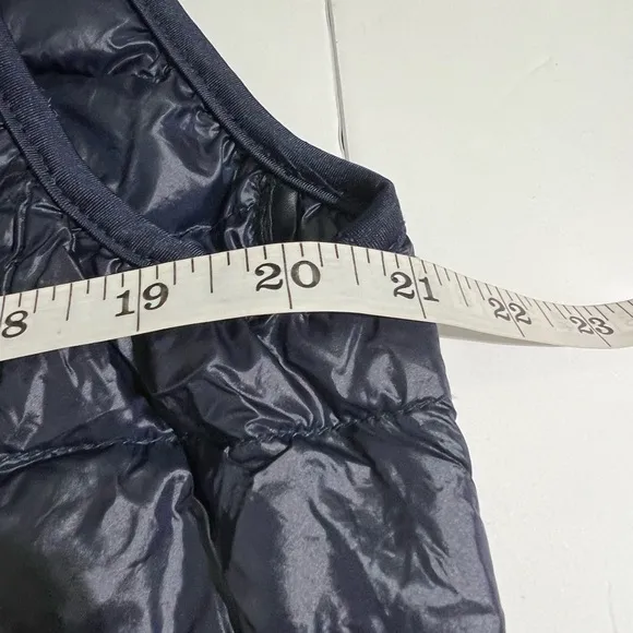 Navy Blue Lightweight Down Puffer Vest Quilted Sleeveless Full Zip Fits Medium
