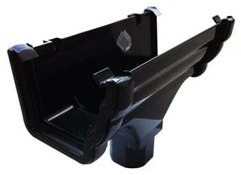 Ogee Gutter Running Outlet 115mm - Black