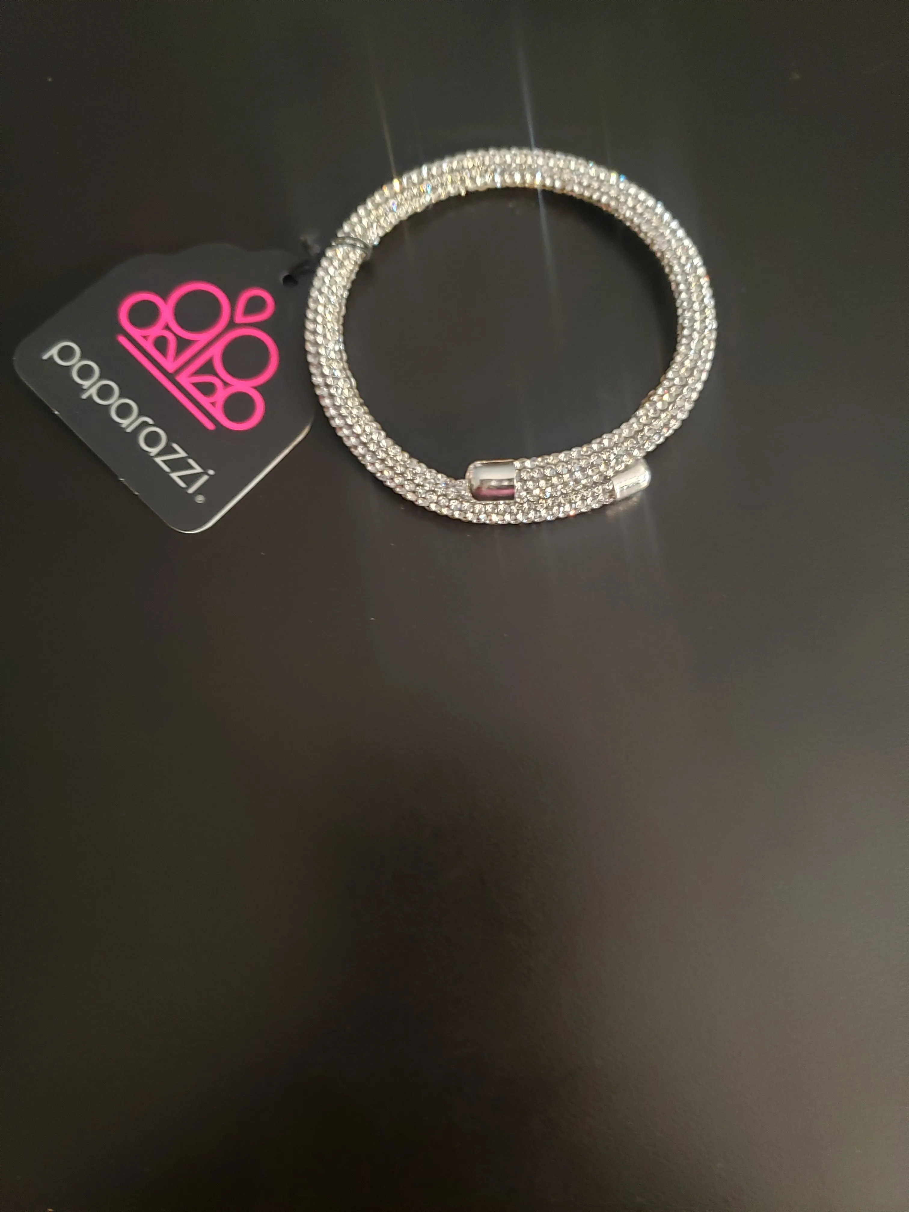 Paparazzi - Infinite -Silver  Crystal Bracelet