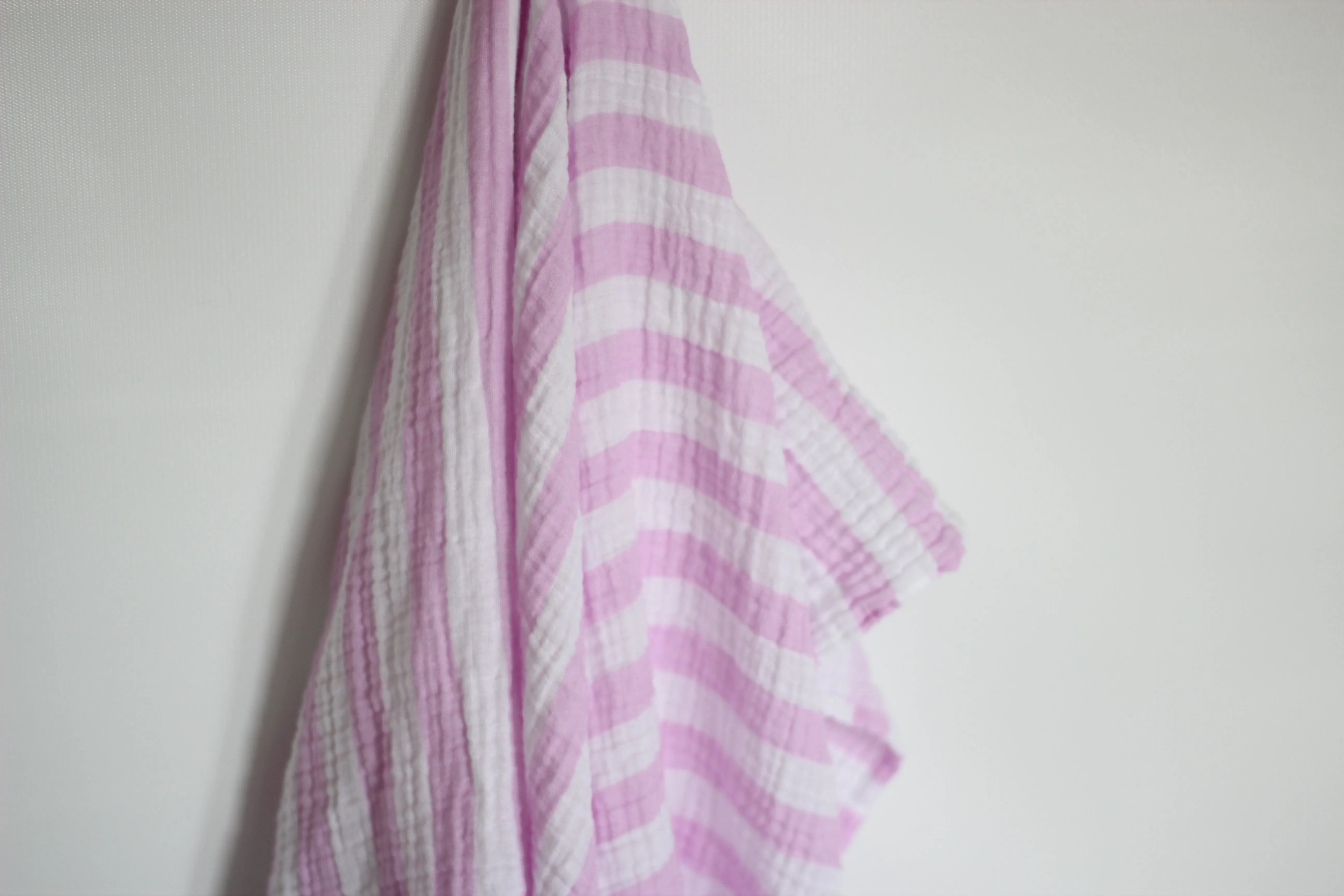 Pink Striped Muslin Blanket