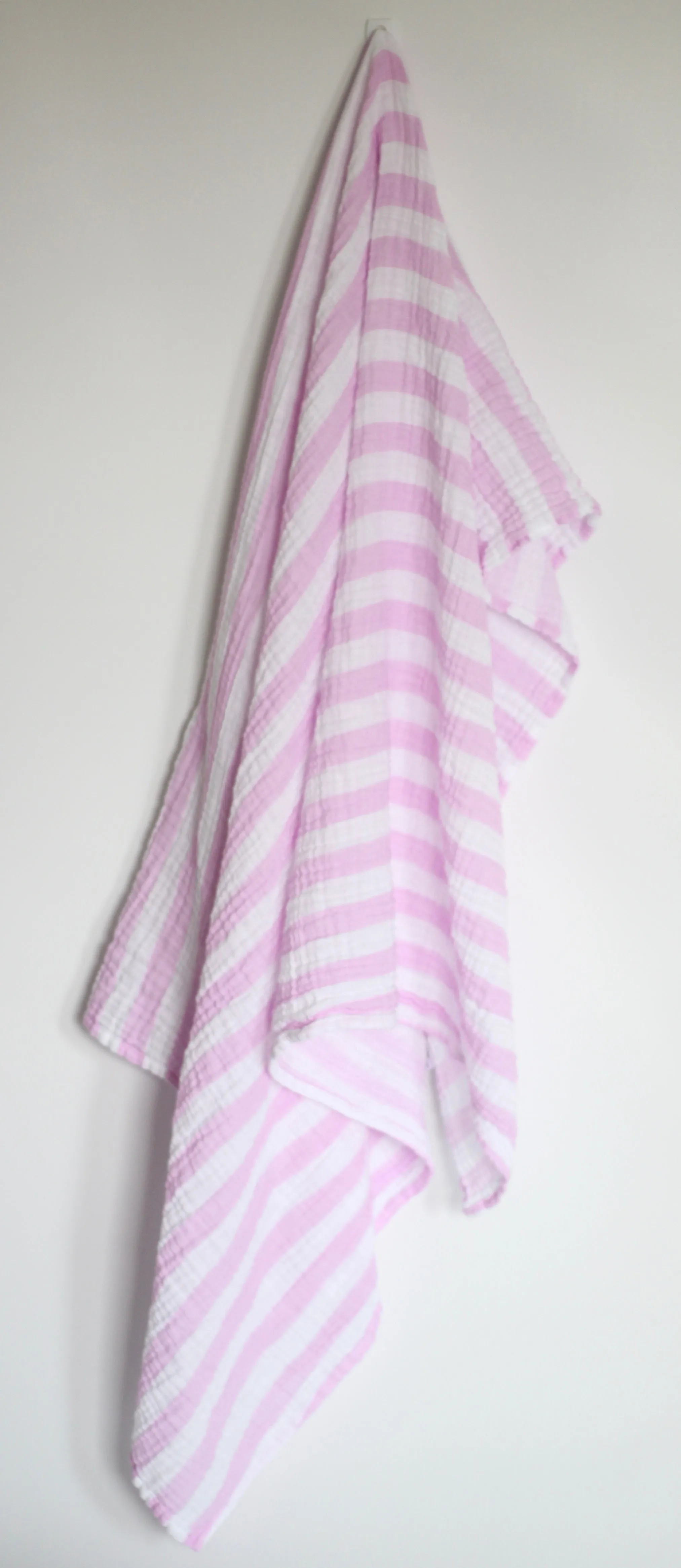 Pink Striped Muslin Blanket
