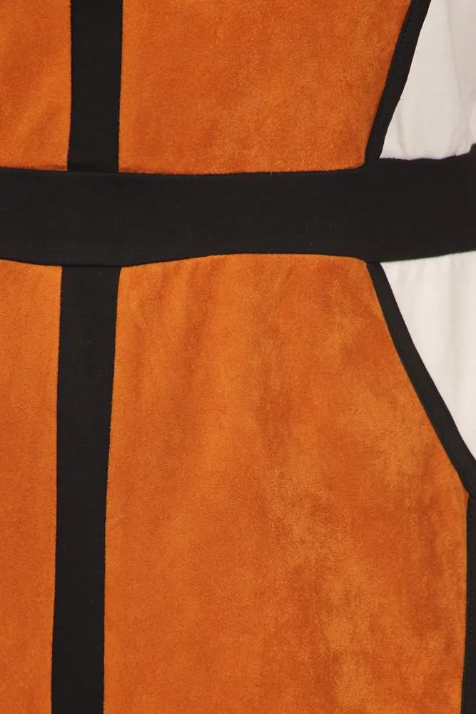 Plus Size Suede Seduction Color Block Dress